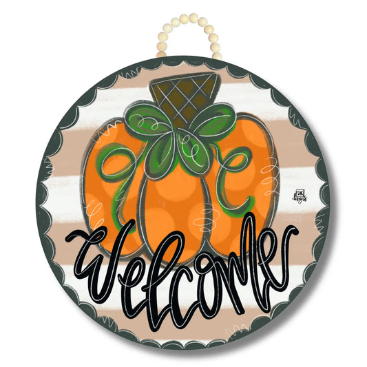 Pumpkin "Welcome" Door Hanger