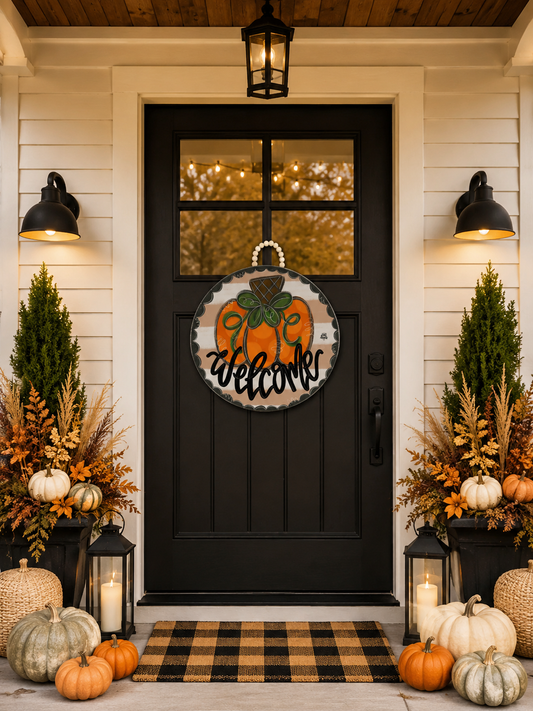 Pumpkin "Welcome" Door Hanger