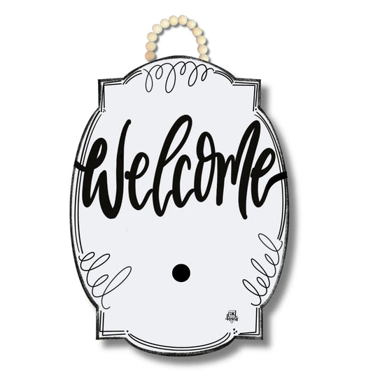White Bloom "Welcome" Hanger + Mini